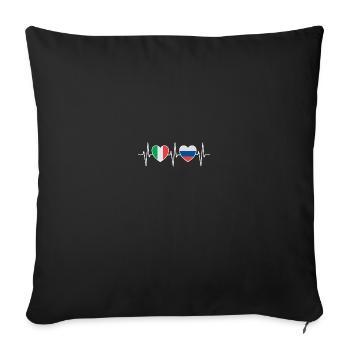 Italy and Russia Russian flag Flags - Sofa pillowcase 17,3'' x 17,3'' (45 x 45 cm) - black - Front