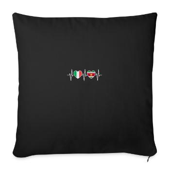 Italy and Suriname Suriname Flag Flags - Sofa pillowcase 17,3'' x 17,3'' (45 x 45 cm) - black - Front