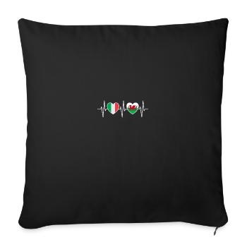 Italy and Wales Welsh flag Flags - Sofa pillowcase 17,3'' x 17,3'' (45 x 45 cm) - black - Front