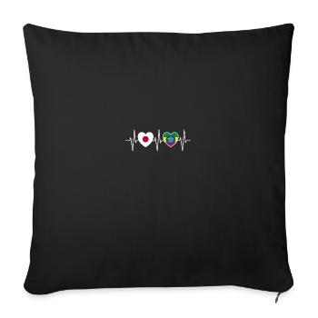 Japan and Ethiopia Ethiopian flag Flags - Sofa pillowcase 17,3'' x 17,3'' (45 x 45 cm) - black - Front