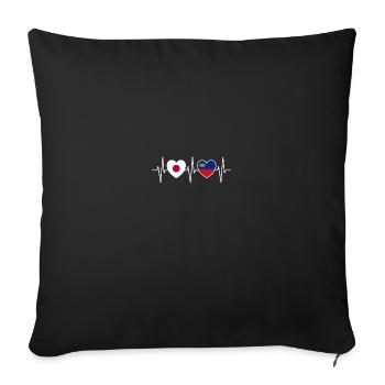 Japan and Liechtenstein Liechtenstein flags - Sofa pillowcase 17,3'' x 17,3'' (45 x 45 cm) - black - Front