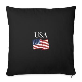 USA Design: Amerikanischer Flaggenstil für alle Produkte - Sofakissenbezug 45 x 45 cm - Schwarz - Vorne