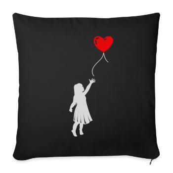 Des filles avec des ballons. Cadeau idée d’anniversaire - Housse de coussin décorative 45 x 45 cm - noir - Devant