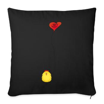 Niedliches Huhn in der Liebe-Geschenk-Idee - Sofakissenbezug 45 x 45 cm - Schwarz - Vorne