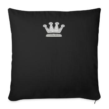 Crown Silver Birthday Wedding Anniversary JGA - Sofa pillowcase 17,3'' x 17,3'' (45 x 45 cm) - black - Front