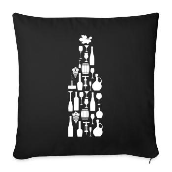 Wine Wine Bottle Wine Lovers - Sofa pillowcase 17,3'' x 17,3'' (45 x 45 cm) - black - Front