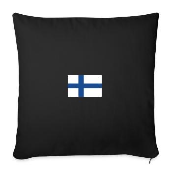 Finnish Flag - Sofa pillowcase 17,3'' x 17,3'' (45 x 45 cm) - black - Front
