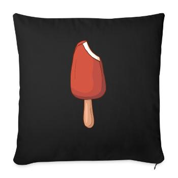 Crème glacée, crème glacée, crème glacée, crème glacée, boule, crème glacée, sundae - Housse de coussin décorative 45 x 45 cm - noir - Devant