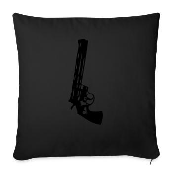 Waffe Pistole - Sofakissenbezug 45 x 45 cm - Schwarz - Vorne