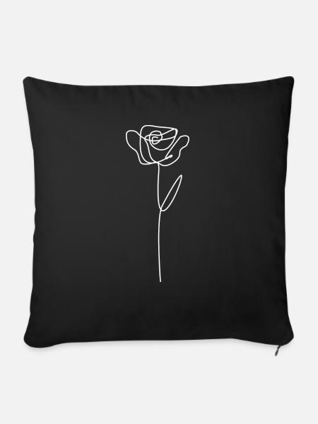 Simplex Oneline Rose - Sofakissenbezug 45 x 45 cm - Schwarz