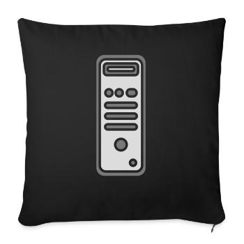 Icon Logo Gehäuse Computer - Sofakissenbezug 45 x 45 cm - Schwarz - Vorne