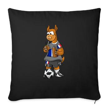 France Fan Lama - Sofa pillowcase 17,3'' x 17,3'' (45 x 45 cm) - black - Front