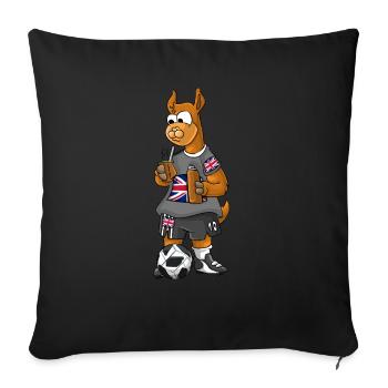 English Fan Lama - Sofa pillowcase 17,3'' x 17,3'' (45 x 45 cm) - black - Front