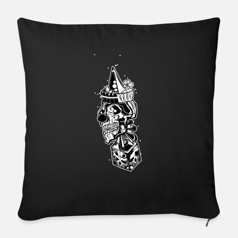 Springteufel // Illustration // Clown - Sofa pillowcase 17,3'' x 17,3'' (45 x 45 cm) - black