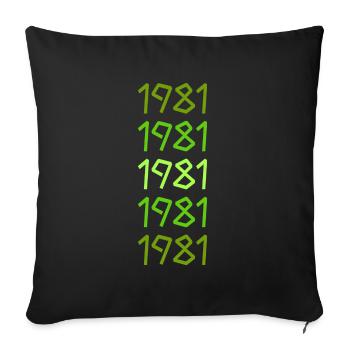 Witzig 1981 - Housse de coussin décorative 45 x 45 cm - noir - Devant