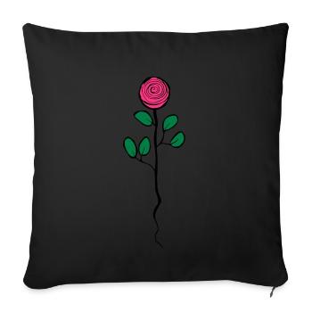 rose - Sofa pillowcase 17,3'' x 17,3'' (45 x 45 cm) - black - Front