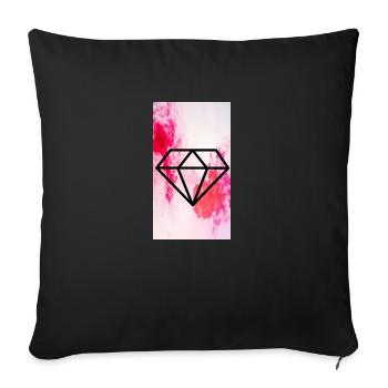 Rose diamond - Sofa pillowcase 17,3'' x 17,3'' (45 x 45 cm) - black - Front