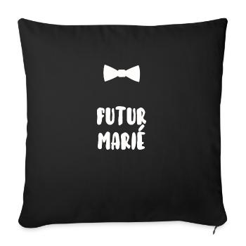 Futur marié - Housse de coussin décorative 45 x 45 cm - noir - Devant