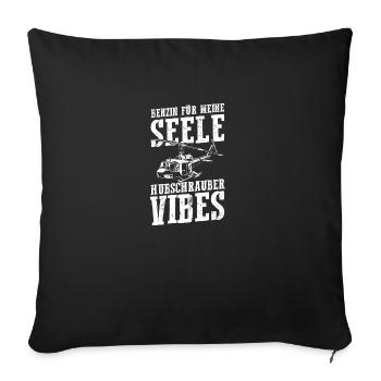 Pilot Helicopter Helicopter - Sofa pillowcase 17,3'' x 17,3'' (45 x 45 cm) - black - Front