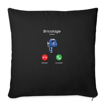 appel du bricolage - Housse de coussin décorative 45 x 45 cm - noir - Devant