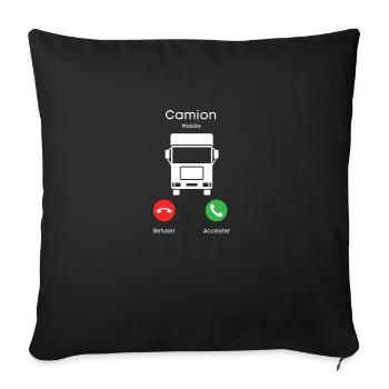 appel du camion - Housse de coussin décorative 45 x 45 cm - noir - Devant