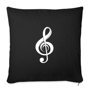 Clé de musique incurvée - Housse de coussin décorative 45 x 45 cm - noir - Devant