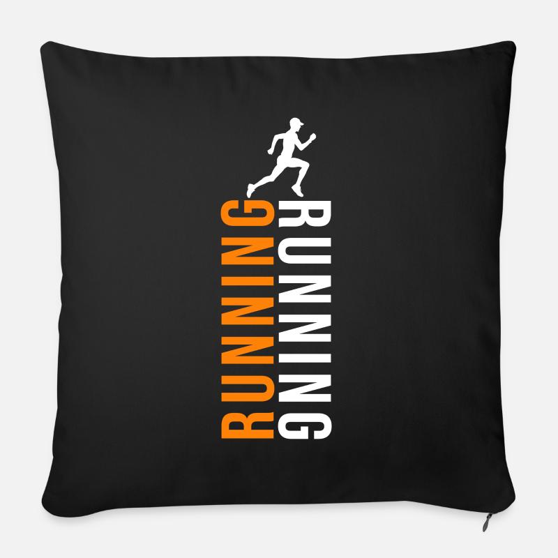 Laufen Geschenkidee, Laufen, Sport, Sportler - Sofakissenbezug 45 x 45 cm - Schwarz