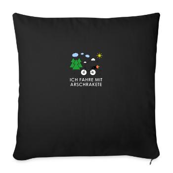 I drive with a fake rocket - Sofa pillowcase 17,3'' x 17,3'' (45 x 45 cm) - black - Front