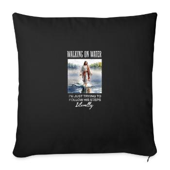 Drôle de vêtements chrétiens - Se réveiller sur l’eau, - Housse de coussin décorative 45 x 45 cm - noir - Devant
