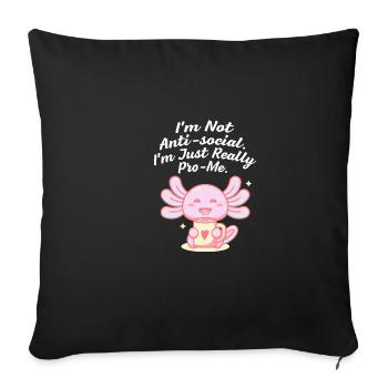 Je suis introverti positif positif Zi - Housse de coussin décorative 45 x 45 cm - noir - Devant