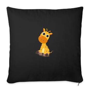 Baby Giraffe Giraffe Baby Giraffe Sugar Sweet Comic - Sofa pillowcase 17,3'' x 17,3'' (45 x 45 cm) - black - Front