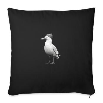 Chapeau de mouette oiseau mer du Nord Hambourg Bonnet Kiel - Housse de coussin décorative 45 x 45 cm - noir - Devant