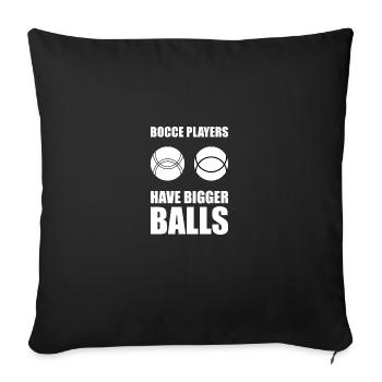 Boccia Ball Lawn Bowling Cadeau - Housse de coussin décorative 45 x 45 cm - noir - Devant