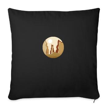 Paysage Art japonais - Housse de coussin décorative 45 x 45 cm - noir - Devant