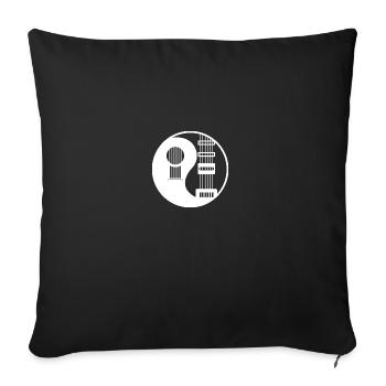 Yin Yang Guitar Logo - Sofa pillowcase 17,3'' x 17,3'' (45 x 45 cm) - black - Front