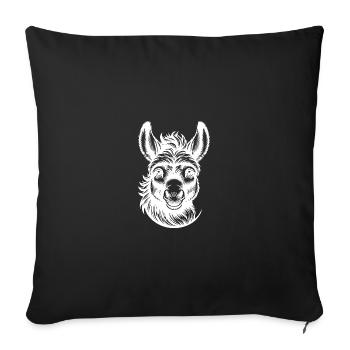 Funny Donkey Portrait Farm Donkey Motif - Sofa pillowcase 17,3'' x 17,3'' (45 x 45 cm) - black - Front