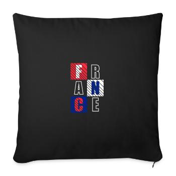 France - Sofa pillowcase 17,3'' x 17,3'' (45 x 45 cm) - black - Front