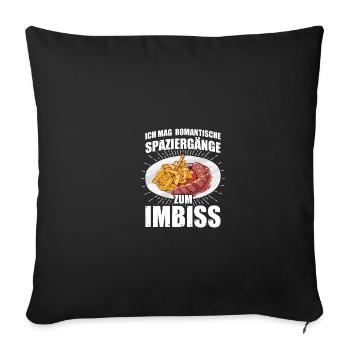 Zum Imbiss Currywurst Ruhrpott Carpaccio - Sofakissenbezug 45 x 45 cm - Schwarz - Vorne