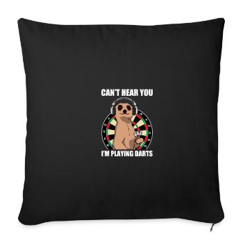 Je ne vous entends pas Joueur de fléchettes Fléchettes - Housse de coussin décorative 45 x 45 cm - noir - Devant