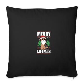 Merry Liftmas Weihnachten Bodybuilding Bodybuilder - Sofakissenbezug 45 x 45 cm - Schwarz - Vorne