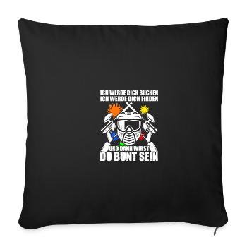 Bunt sein Gotcha Paintballspieler Paintball - Sofakissenbezug 45 x 45 cm - Schwarz - Vorne