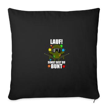 Lauf! Gotcha Paintballspieler Paintball - Sofakissenbezug 45 x 45 cm - Schwarz - Vorne