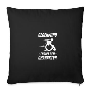 Headwind shapes the character of wheelchair wheelchair - Sofa pillowcase 17,3'' x 17,3'' (45 x 45 cm) - black - Front