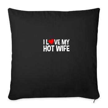 I love my Valentine's Day Saying Proof of Love - Sofa pillowcase 17,3'' x 17,3'' (45 x 45 cm) - black - Front