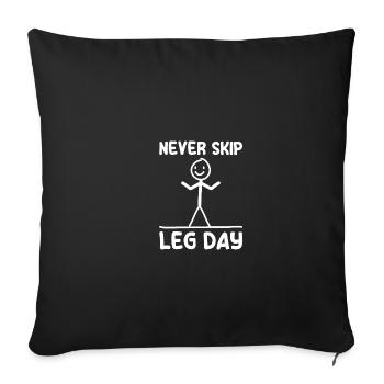 Leg day bodybuilding bodybuilder gym weight training - Sofa pillowcase 17,3'' x 17,3'' (45 x 45 cm) - black - Front