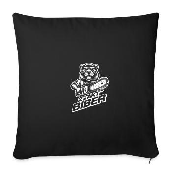 2 Stroke Beaver Wood Making Lumberjack Forester - Sofa pillowcase 17,3'' x 17,3'' (45 x 45 cm) - black - Front