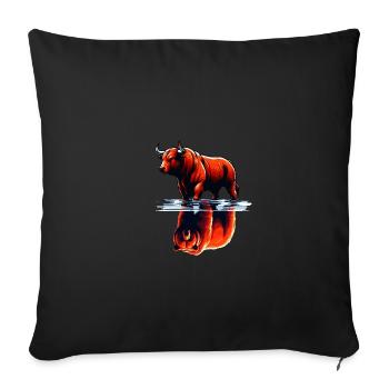 Bull and Bear Stock Market Stock Market Trader - Sofa pillowcase 17,3'' x 17,3'' (45 x 45 cm) - black - Front