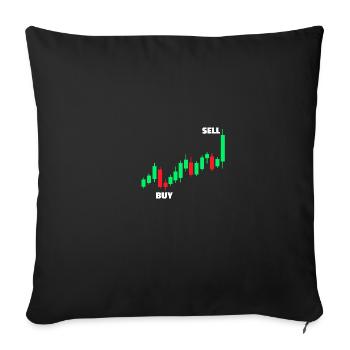 Acheter Vendre Bourse Trader Boursier - Housse de coussin décorative 45 x 45 cm - noir - Devant