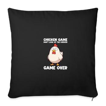 Jeu de poulet Ne regardez pas le poulet Hühner - Housse de coussin décorative 45 x 45 cm - noir - Devant