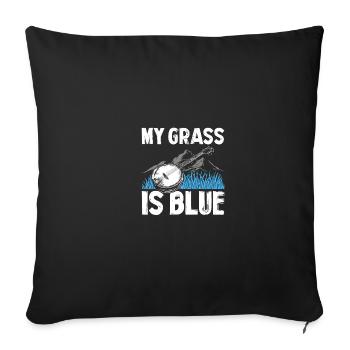 My grass is blue Country Bluegrass Banjo Player - Sofa pillowcase 17,3'' x 17,3'' (45 x 45 cm) - black - Front